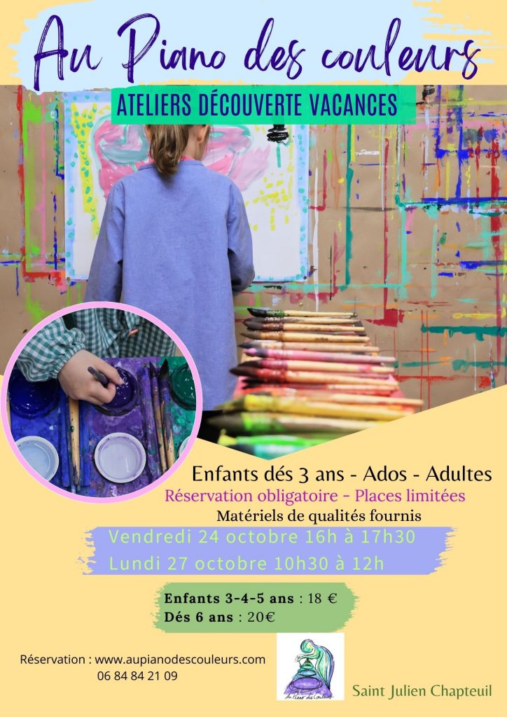 alt=activité enfants vacances scolaire peinture libre au piano des couleurs saint julien chapteuil Haute Loire 43 ateliers découverte