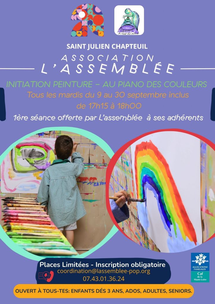 alt=séance atelier de peinture libre offert ateliers enfants ados adultes Au Piano des couleurs saint julien chapteuil Haute Loire 43