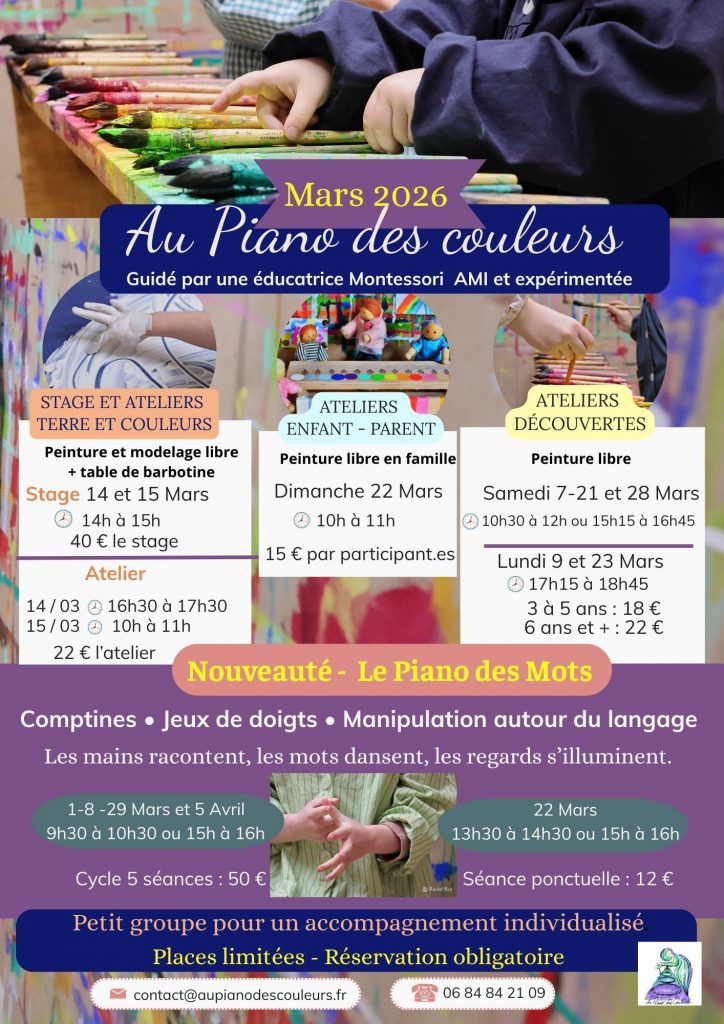 alt=atelier de peinture libre saint julien chapteuil Au Piano des couleurs cabane a peindre jeu de peindre jouer avec la couleur concentration activité détente relaxation confiance en soi pinceaux peinture répétions geste de peindre stage 2026 stage barbotine argile modelage libre ateliers enfants parents peindre en famille